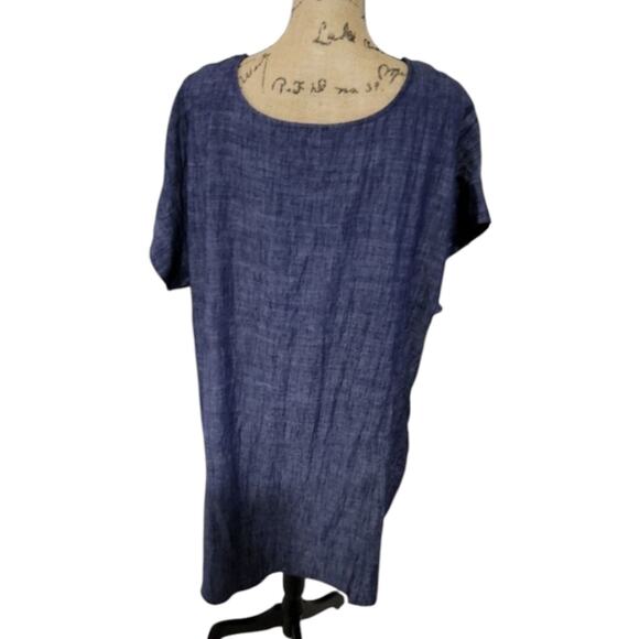 52seven denim chambray Linen Blend dress With Pockets plus size 1X new!!! - Picture 2 of 7
